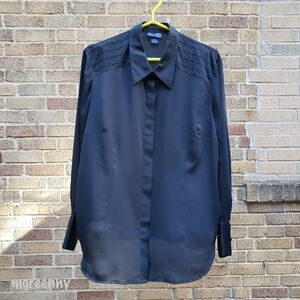 Lane Bryant Black Blouse with Beaded Accents